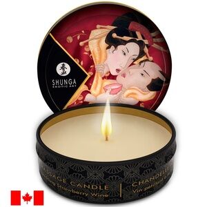 Shunga Mini Massage Candle Sparkling Strawberry Wine 1oz